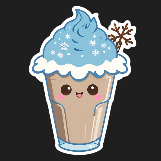 Winter Coffee Cup - Sticker - Heat Press Transfer