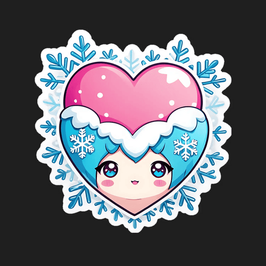 Winter Heart - Cute Anime Sticker - Heat Press Transfer