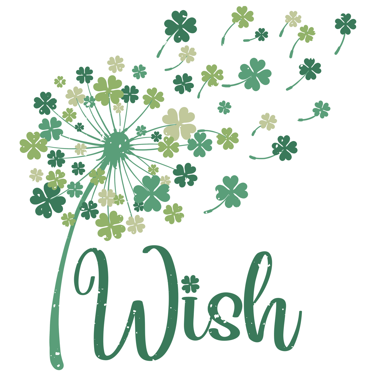 Wish Clover Saint Patrick's Day Design - DTF Ready To Press - Heat Press Transfer