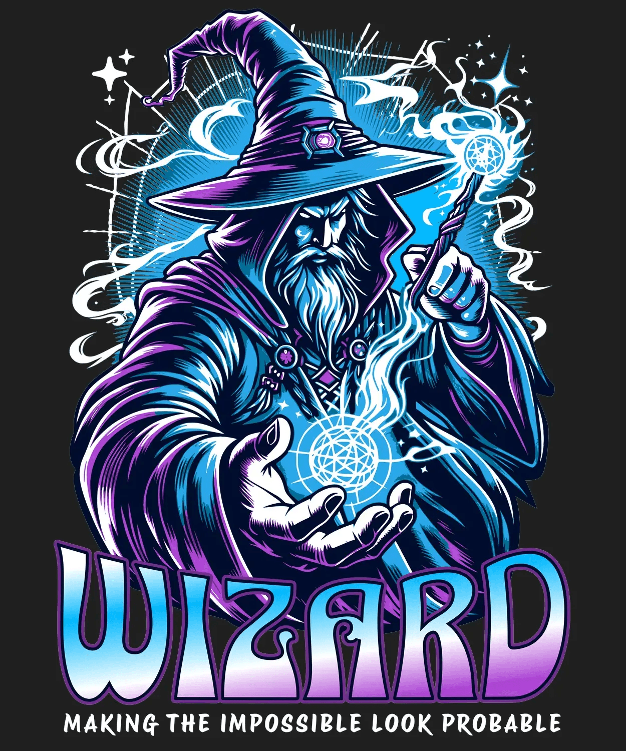 Wizard Magic - DTF Ready to Press (black_bg)