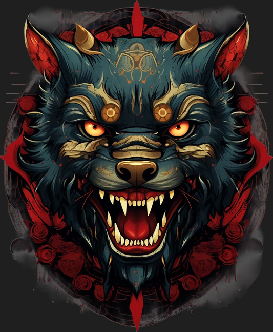 Wolf Tattoo Art - DTF Ready to Press - Heat Press Transfer