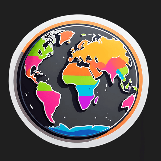 World Map UV Sticker - Vibrant Global Design - Heat Press Transfer