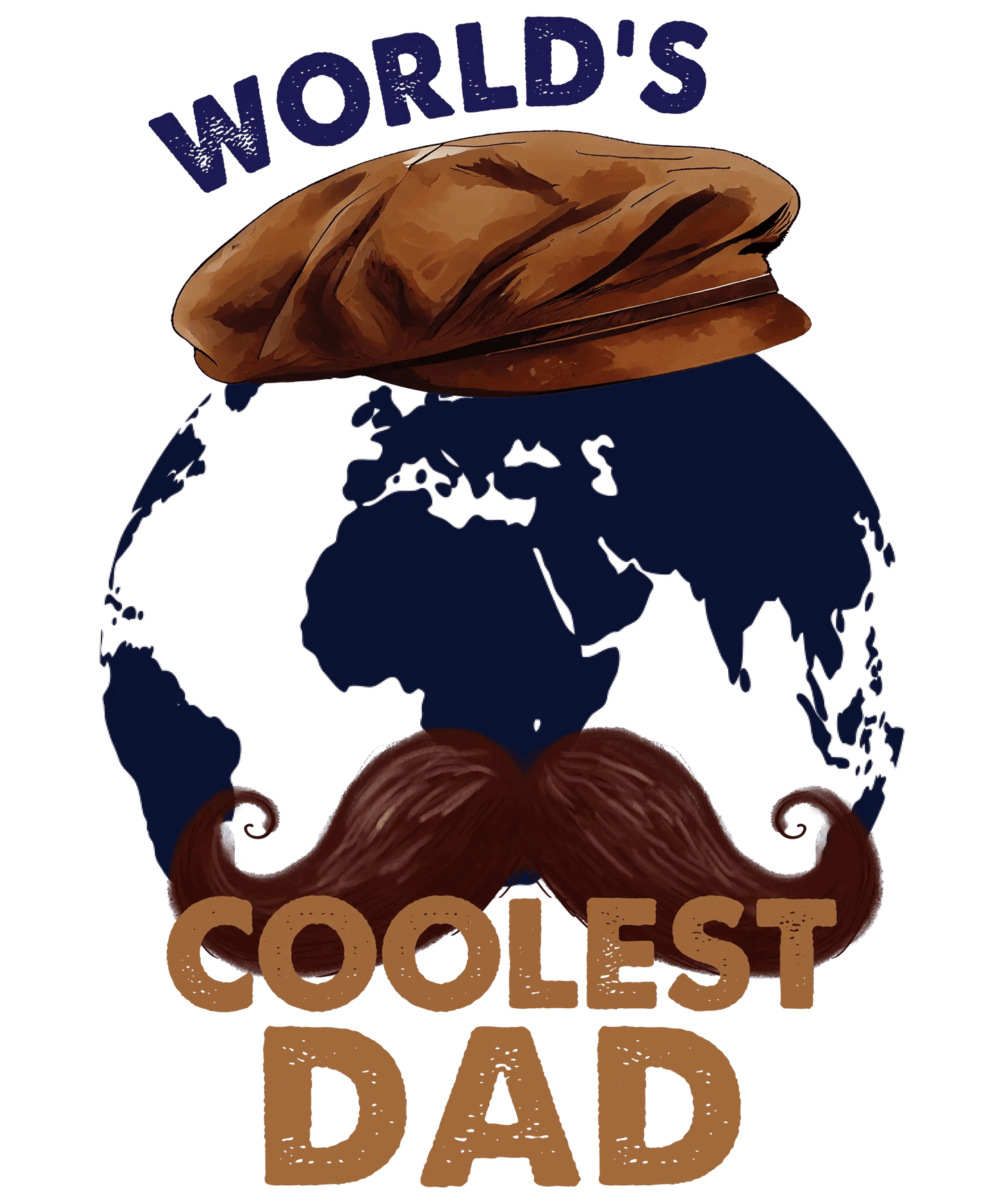 World's Coolest Dad Design - DTF Ready To Press - Heat Press Transfer