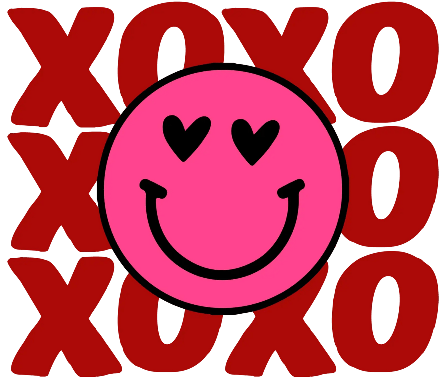 XOXO Smile Valentine's Day Design - DTF Ready To Press - Heat Press Transfer