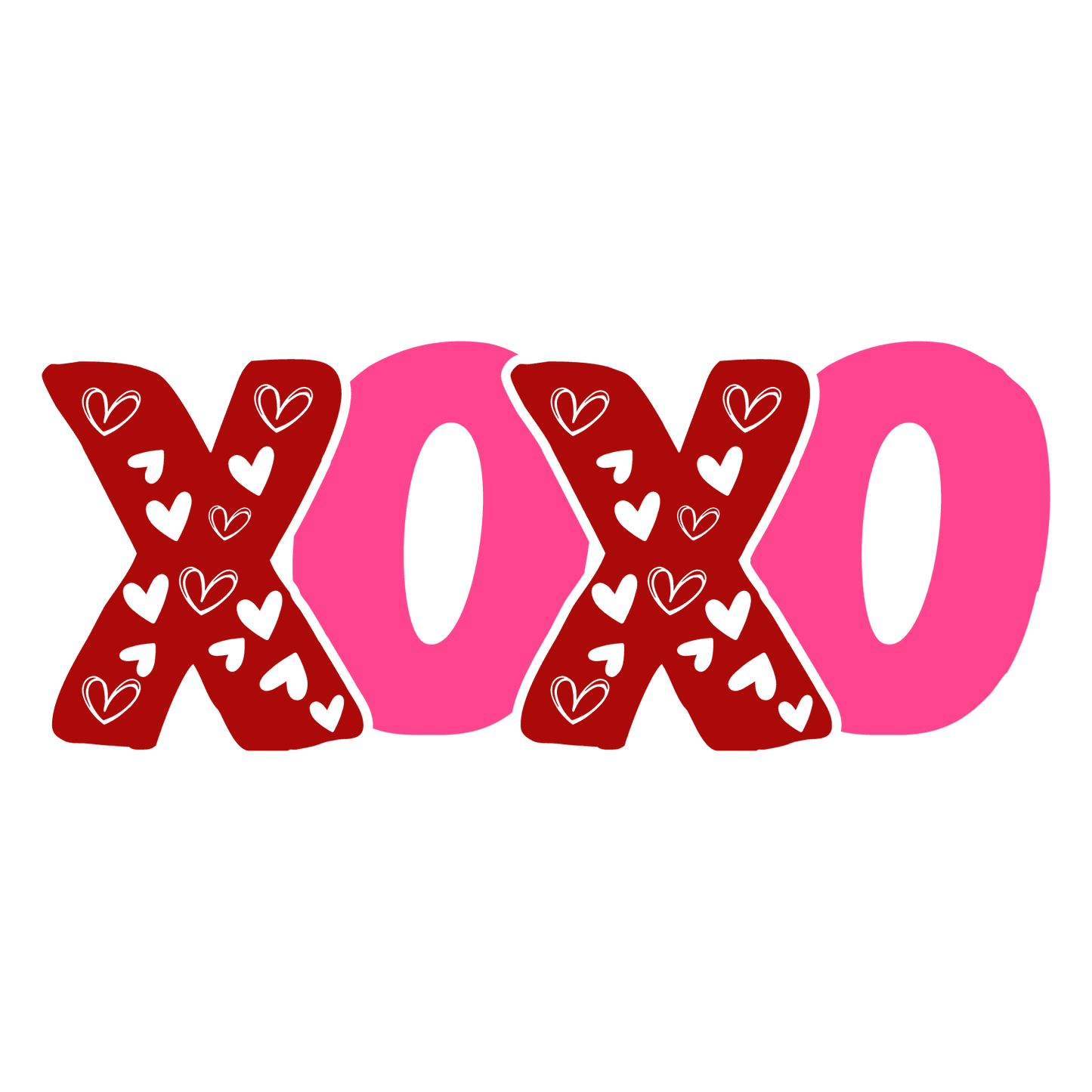 XOXO Valentine Heart Design - DTF Ready To Press - Heat Press Transfer