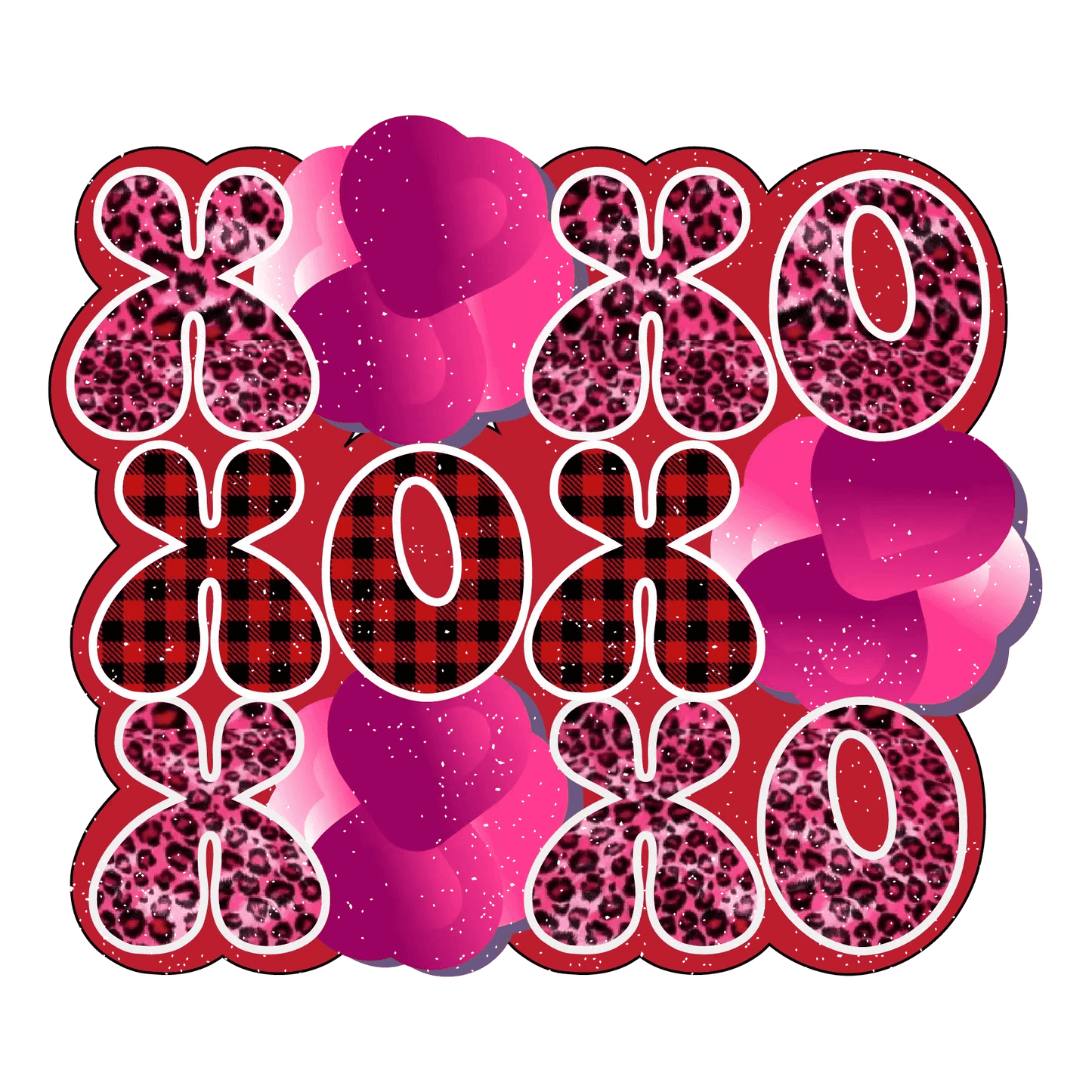 XOXO Valentine's Day Leopard Design - DTF Ready To Press - Heat Press Transfer