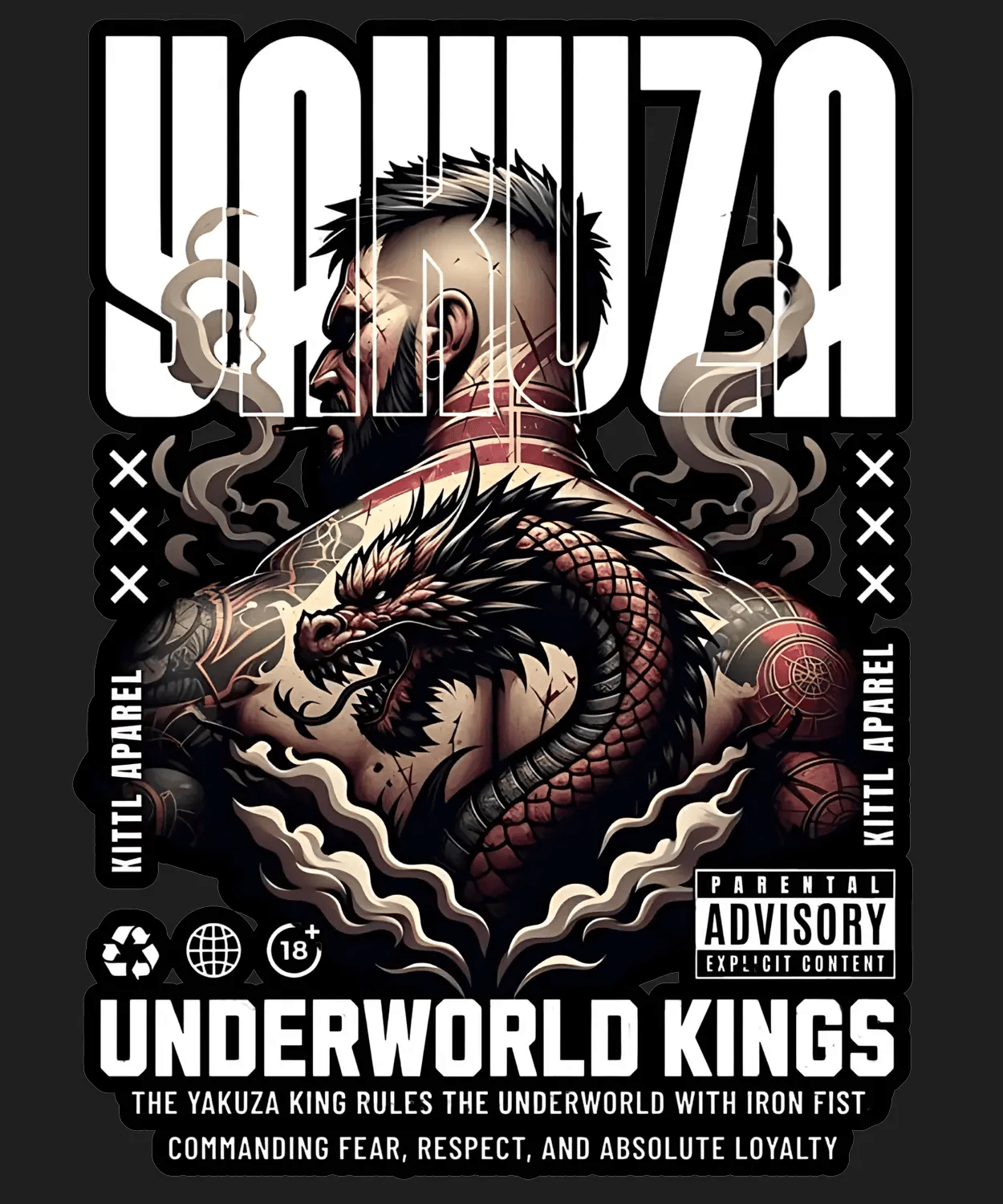 Yakuza Dragon - DTF Ready to Press (black_bg)