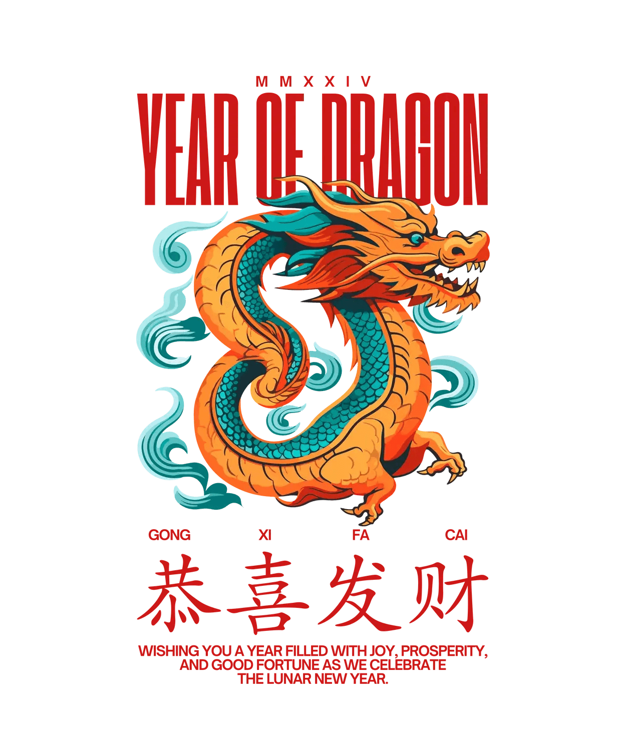 Year of Dragon - DTF Ready to Press - Heat Press Transfer