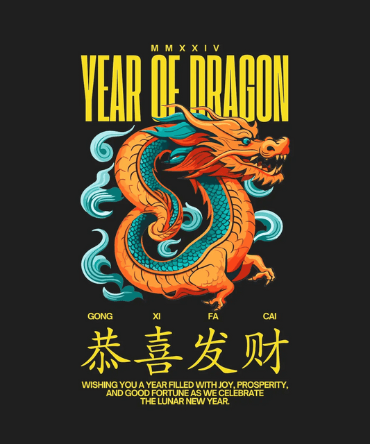 Year of Dragon Shirt - DTF Ready to Press - Heat Press Transfer