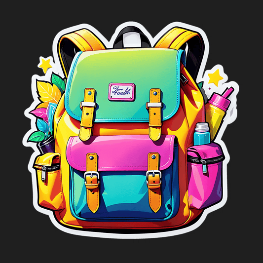 Youth Backpack Sticker - Vibrant & Modern - Heat Press Transfer