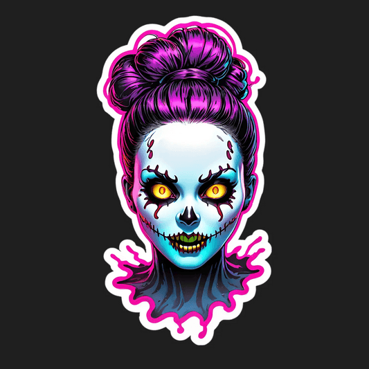 Zombie Girl Glow - UV Sticker - Heat Press Transfer