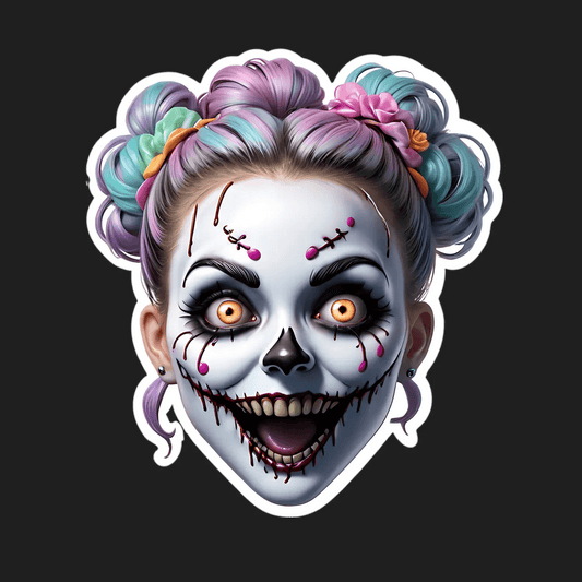 Zombie Girl Sticker - UV DTF Art - Heat Press Transfer