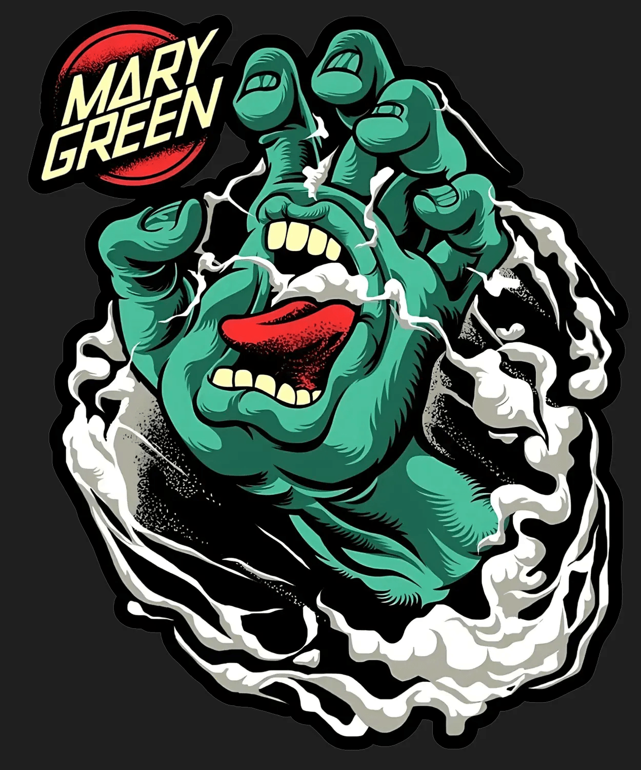 Zombie Hand - DTF Ready to Press (black_bg)