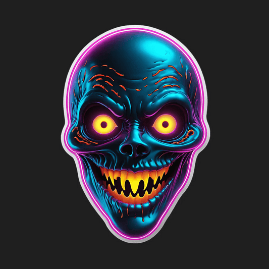 Zombie Skull Glow - Sticker - Heat Press Transfer
