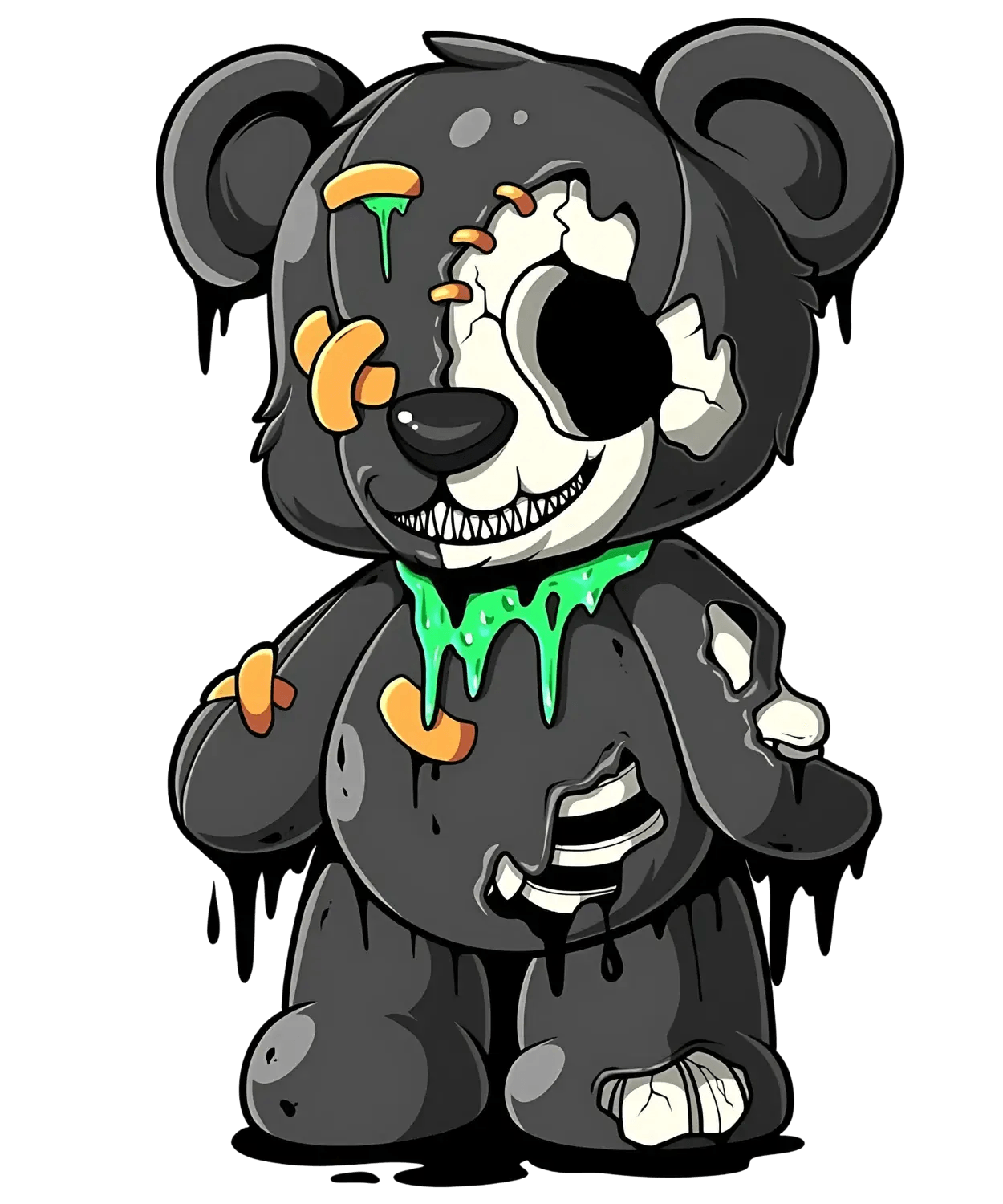 Zombie Teddy Bear - DTF Ready to Press (original)