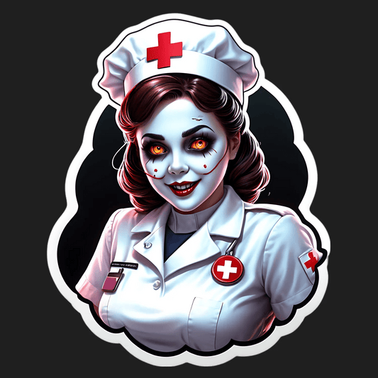 Zombie Nurse - Halloween Sticker - Heat Press Transfer