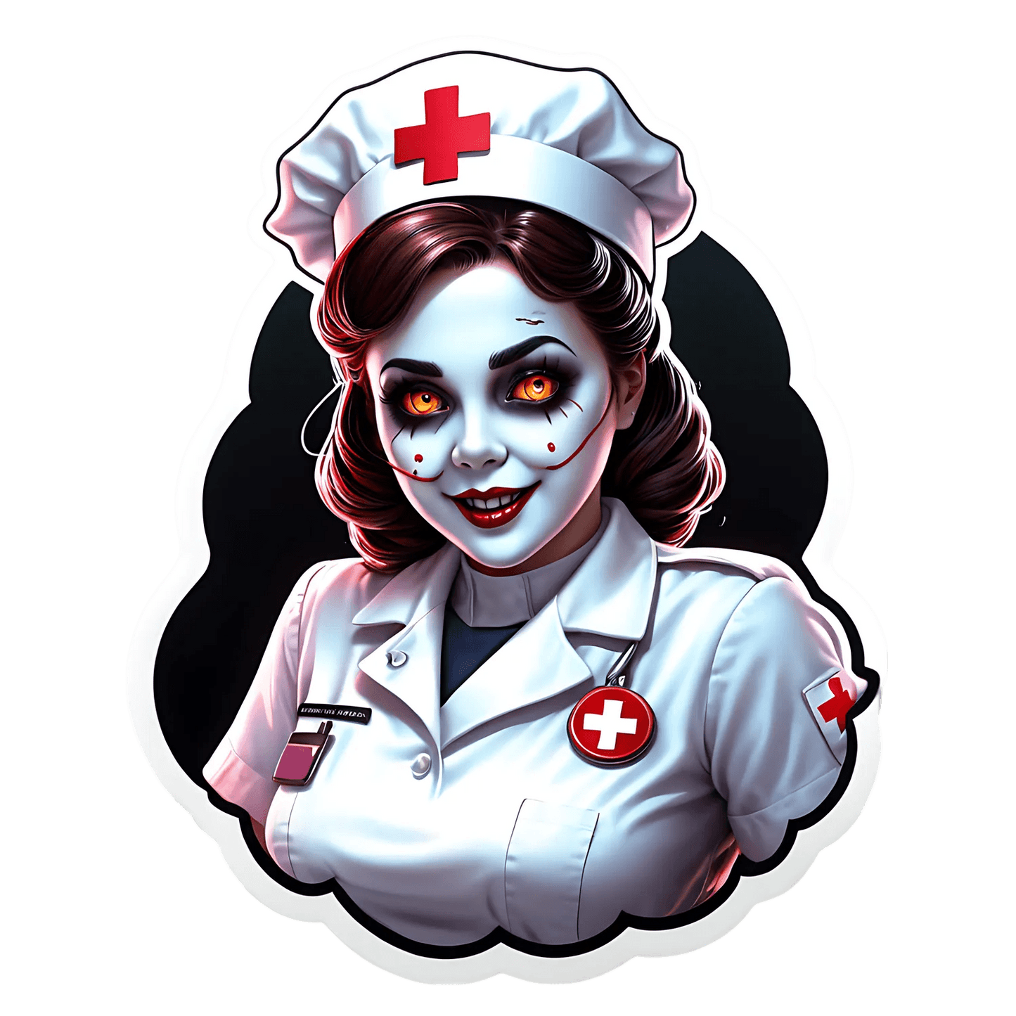 Zombie Nurse - Halloween Sticker - Heat Press Transfer