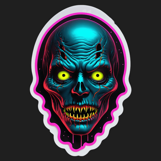 Zombie Skull Glow - UV DTF Sticker - Heat Press Transfer