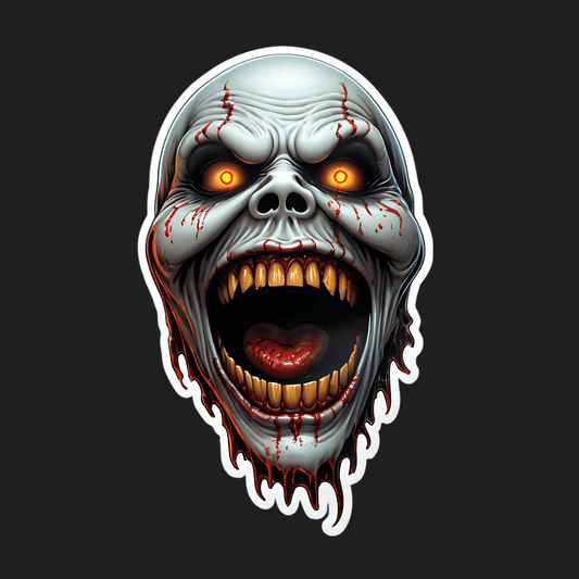 Zombie Skull Sticker - Scary Horror Theme - Heat Press Transfer
