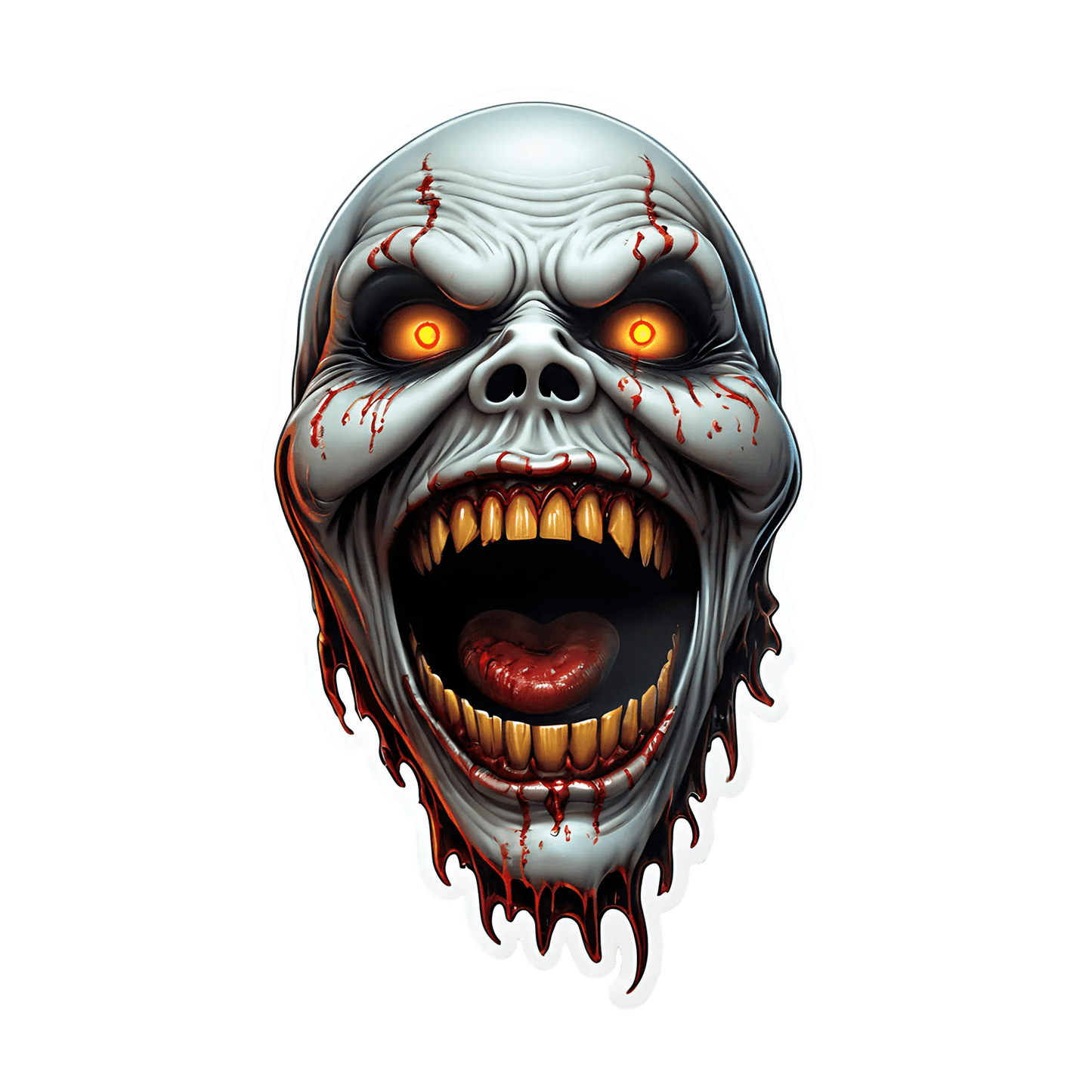 Zombie Skull Sticker - Scary Horror Theme - Heat Press Transfer