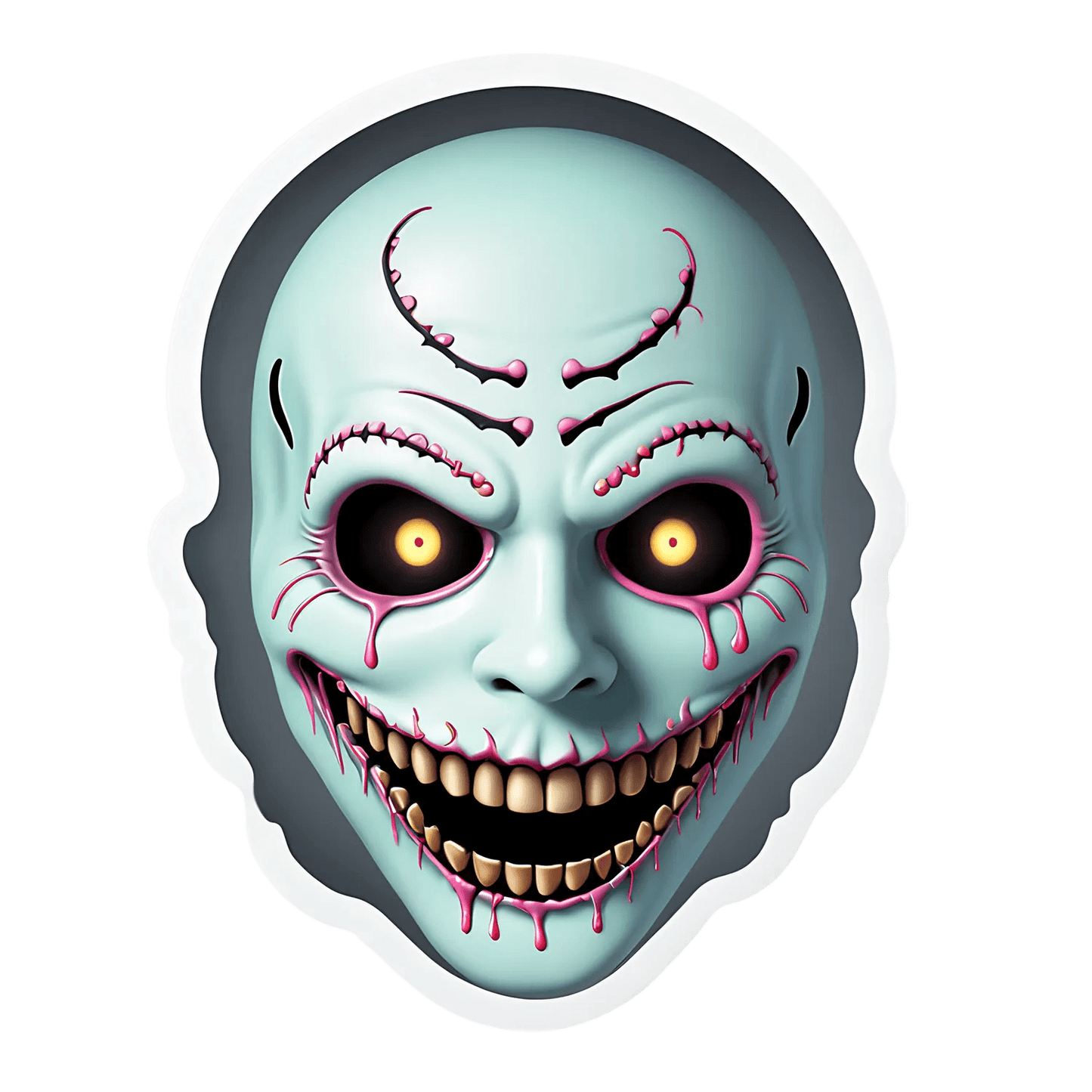 Zombie Smile - Horror Sticker - Heat Press Transfer