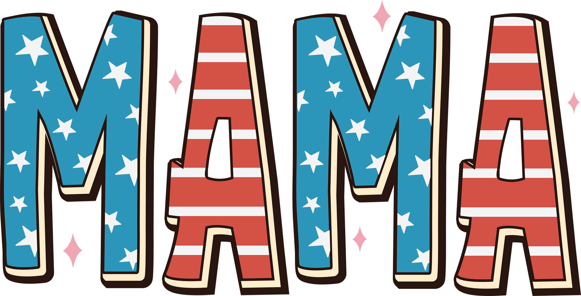 Patriotic Mama Design - DTF Ready To Press - Heat Press Transfer