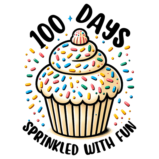 100 Days Sprinkled with Fun School Design | Heat Press Transfer - Heat Press Transfer