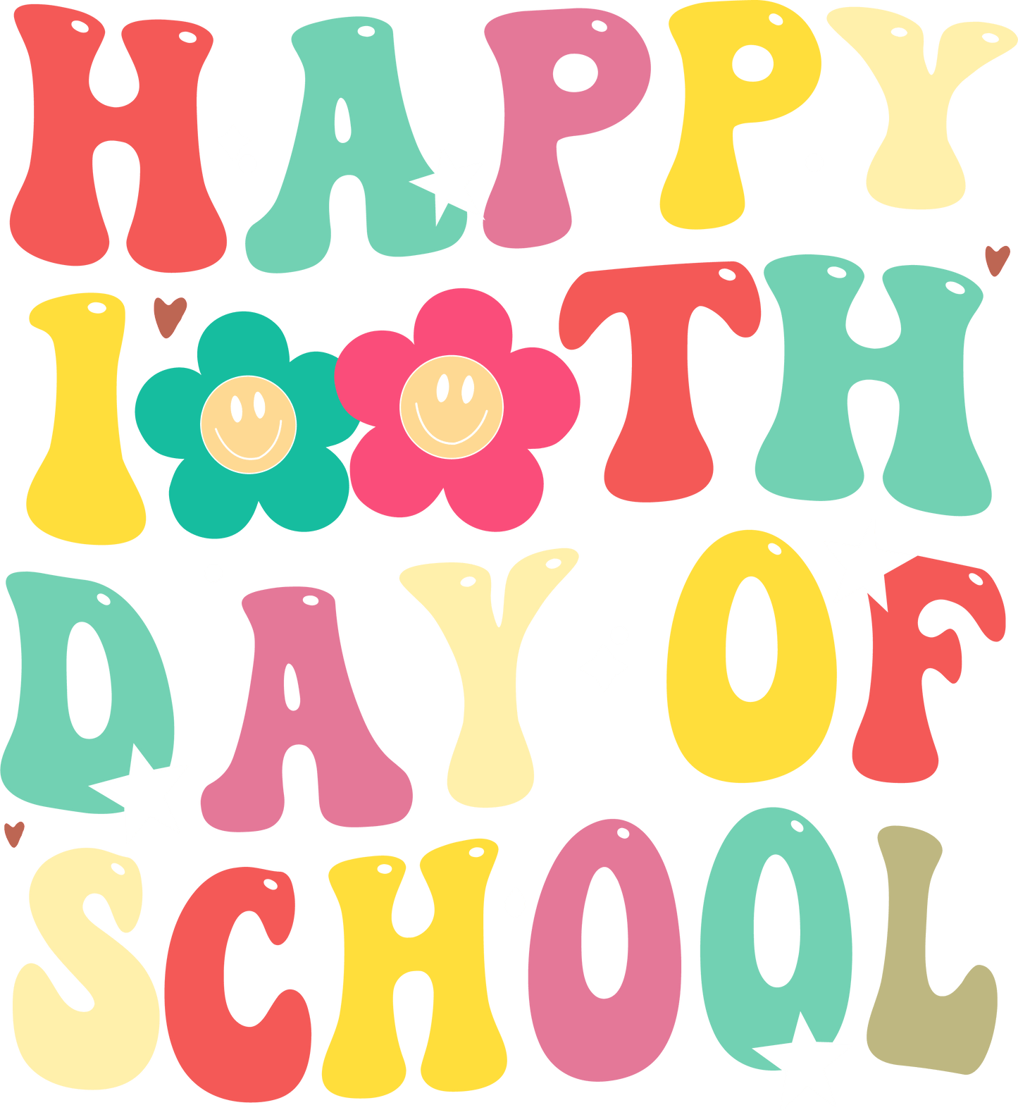 Happy 100 Days of School Student Design | Heat Press Transfer - Heat Press Transfer