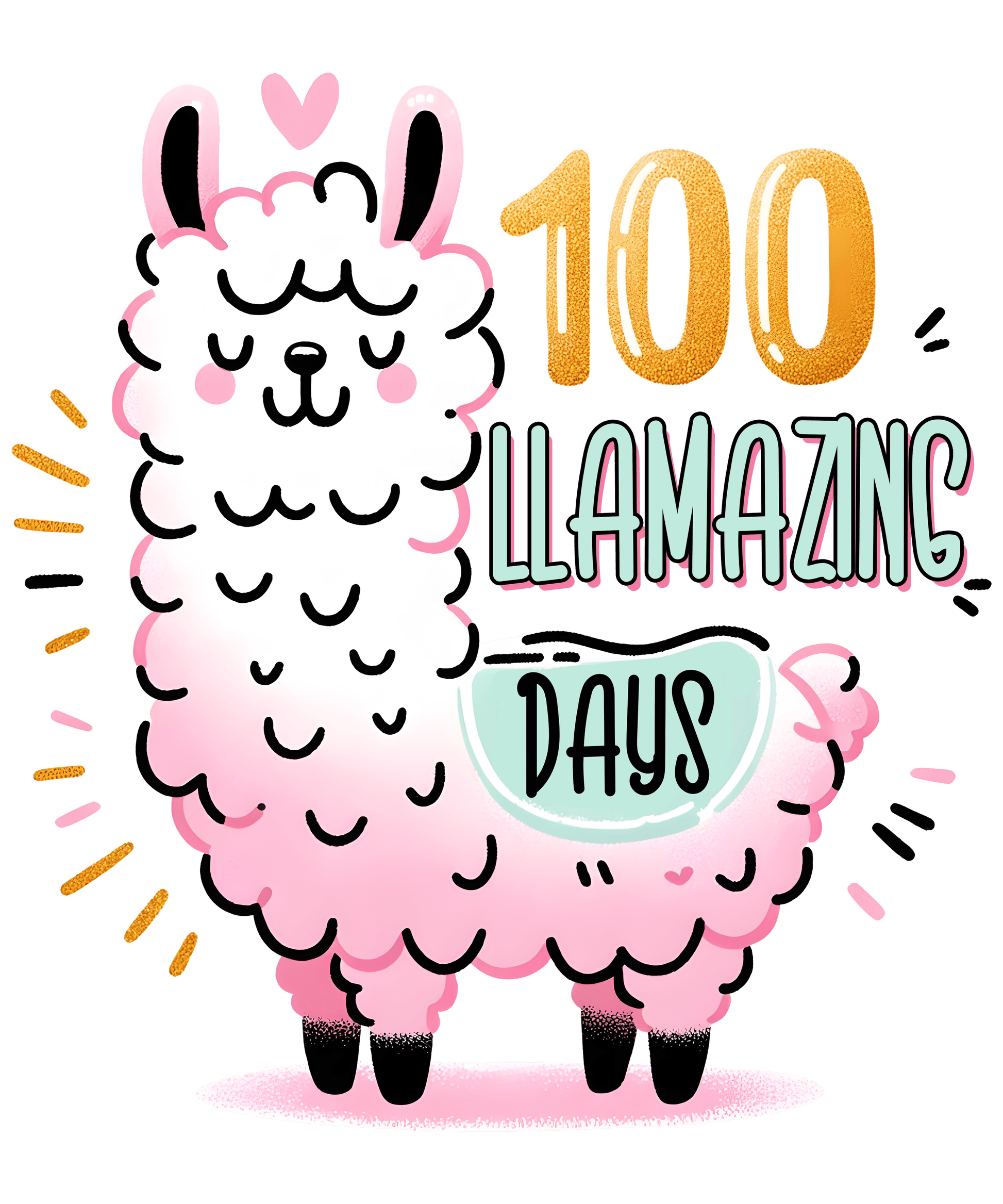 100 Llamazing Days of School Llama Design | Heat Press Transfer - Heat Press Transfer