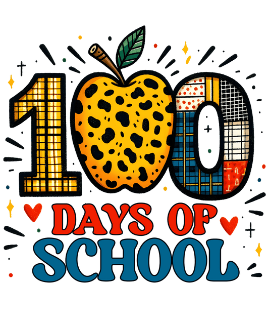 Cool 100 Days Of School Design - DTF Ready To Press - Heat Press Transfer