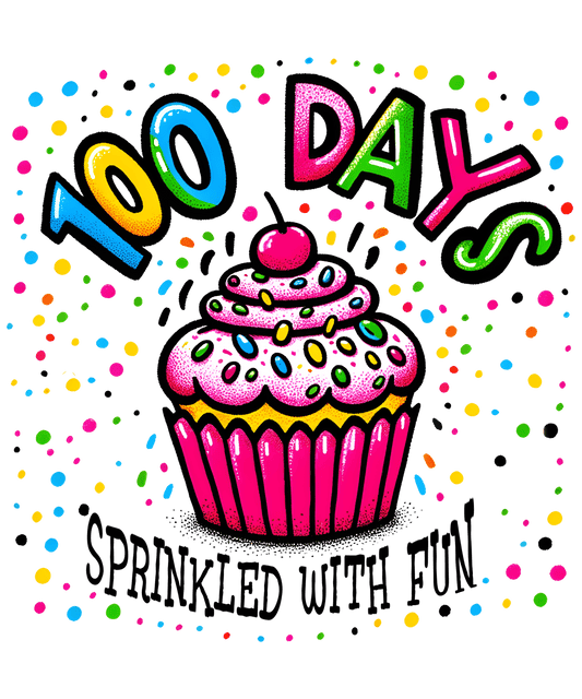 100 Days Sprinkled with Fun Design | Heat Press Transfer - Heat Press Transfer