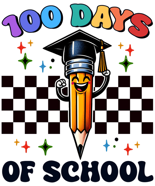 100 days of School Kids Design - DTF Ready To Press - Heat Press Transfer