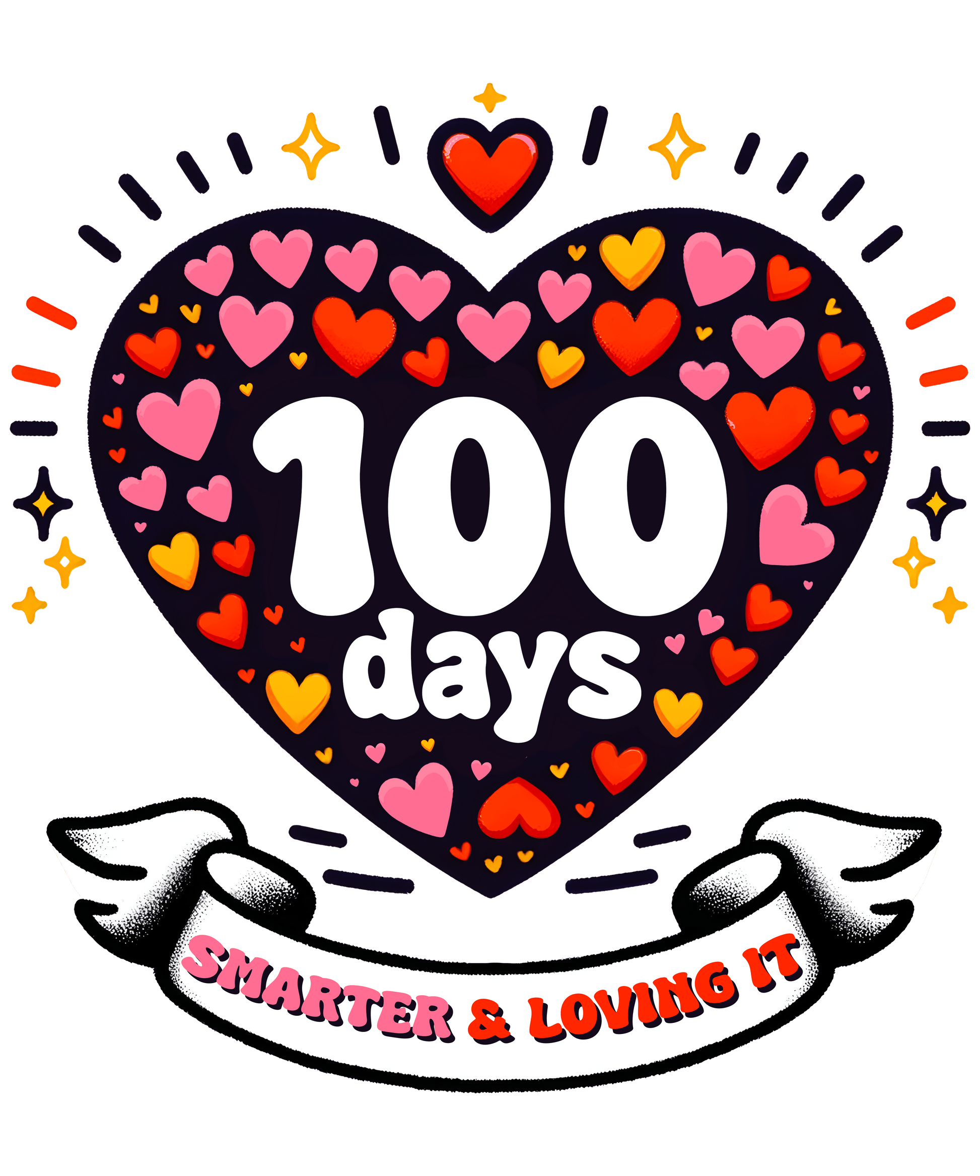 100 Days Smarter and Loving It - School Design | Heat Press Transfer - Heat Press Transfer