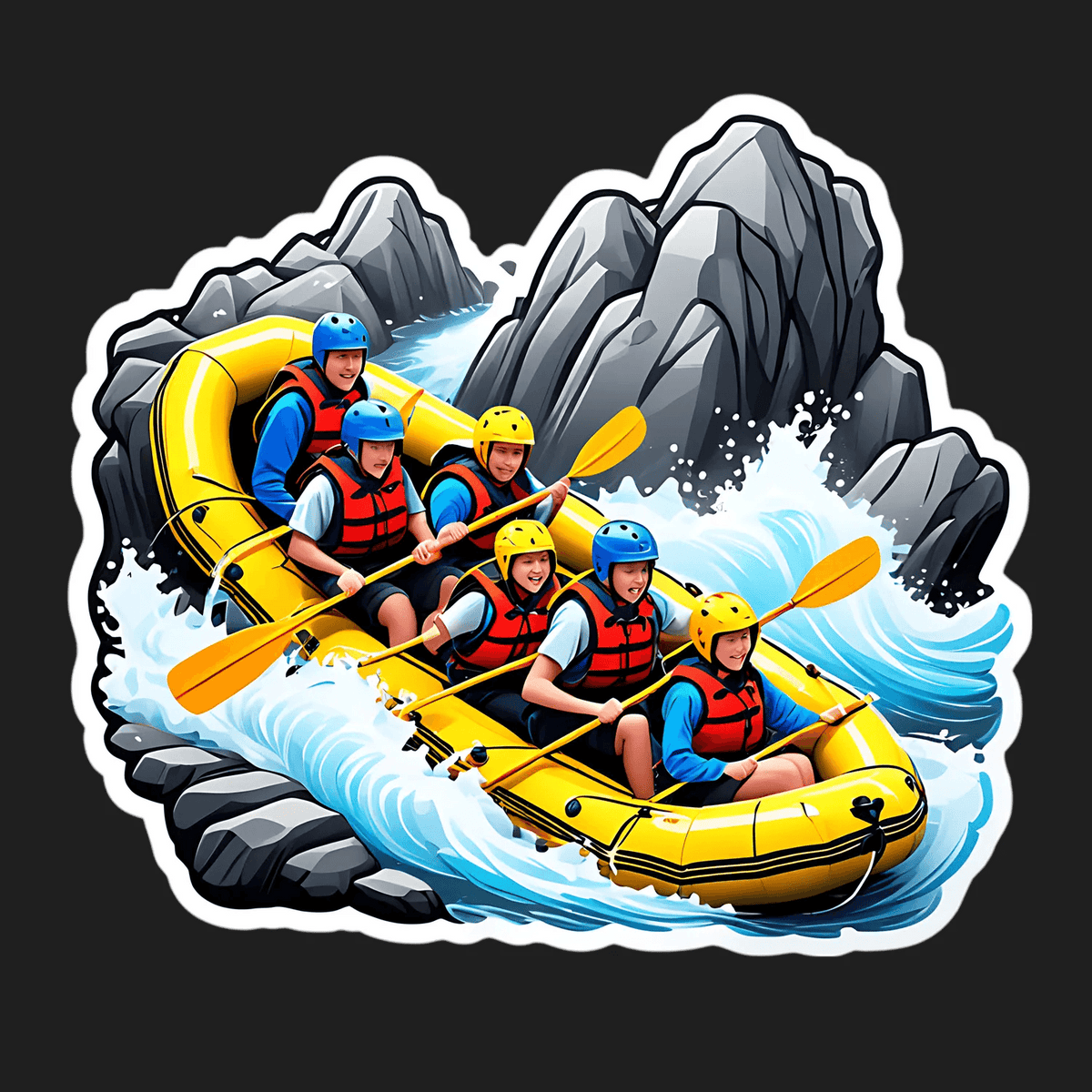 Free Fall Life Raft Sticker Adventure Rafting - Sticker – Heat Press Transfer