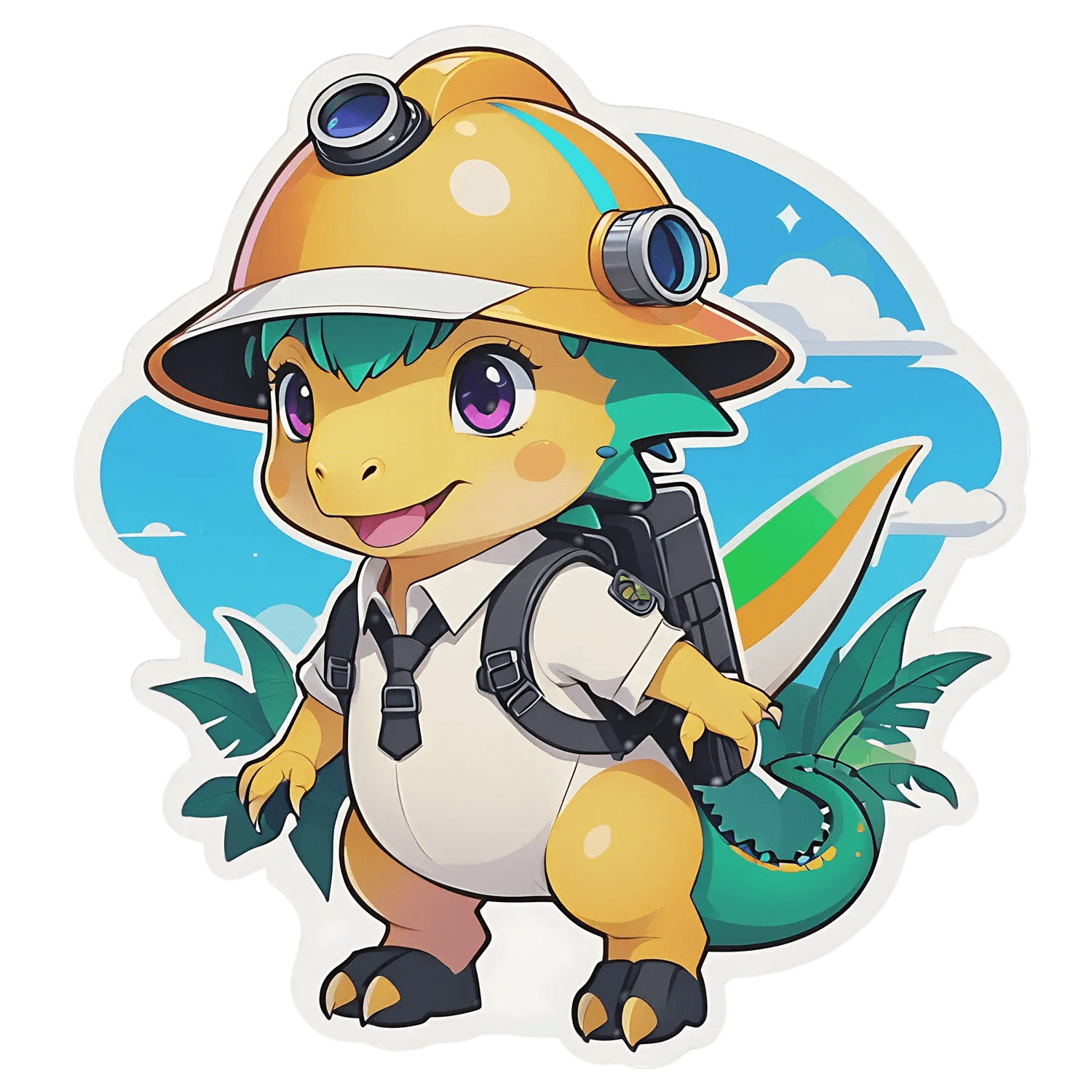 Adventurous Dinosaur - Explorer Sticker - Heat Press Transfer