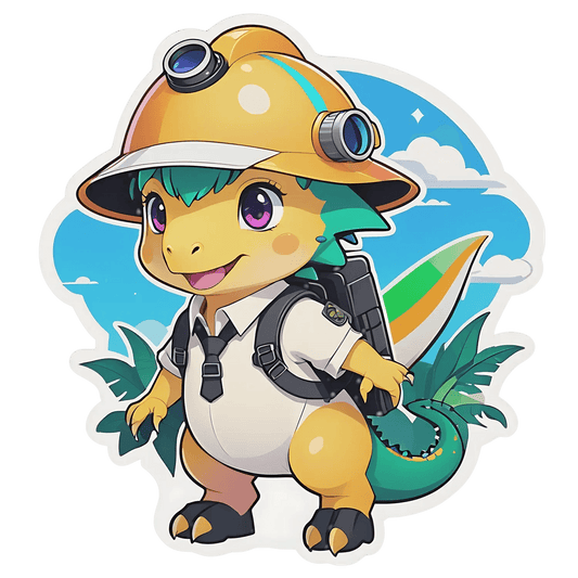 Adventurous Dinosaur - Explorer Sticker - Heat Press Transfer