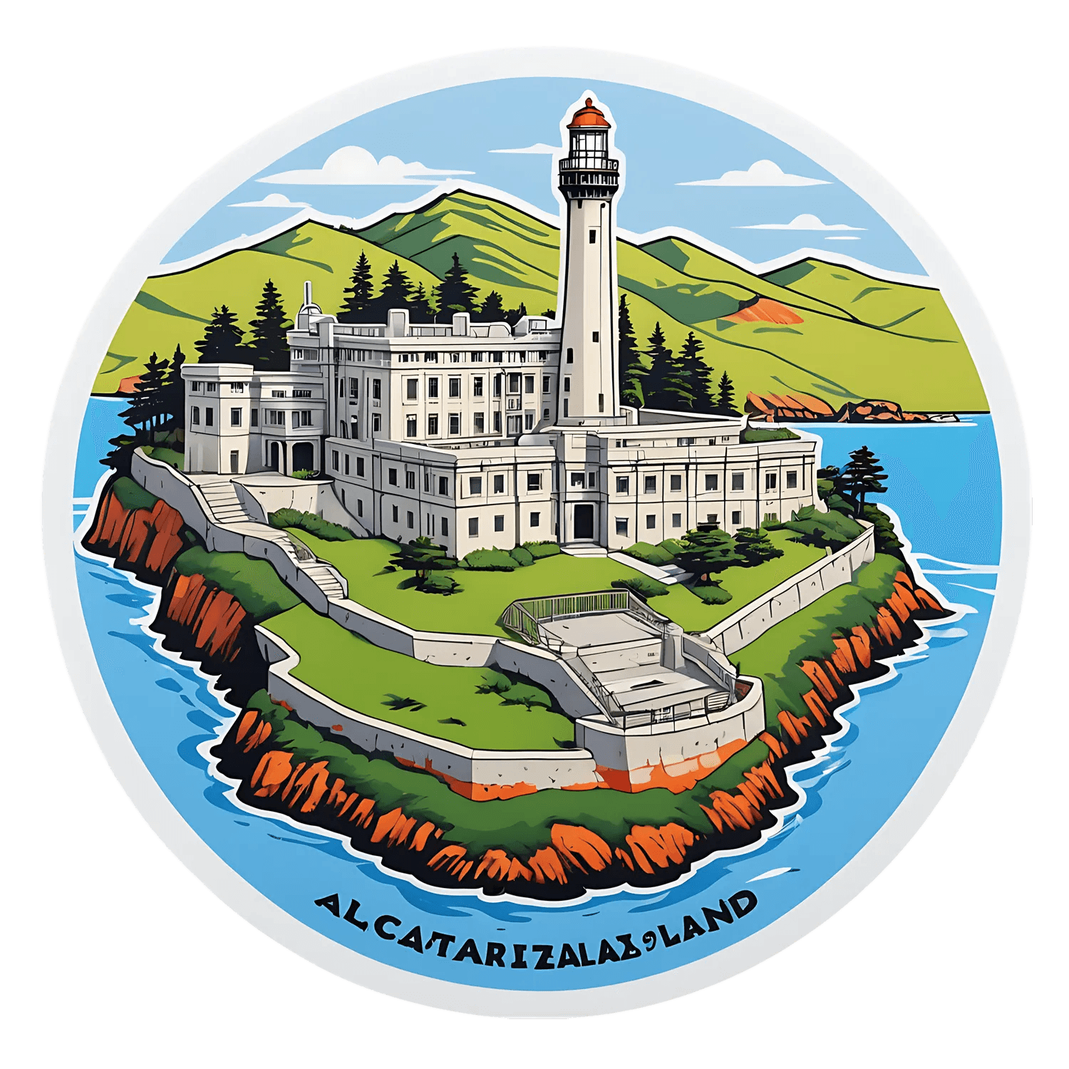 Alcatraz Island Lighthouse - Sticker - Heat Press Transfer