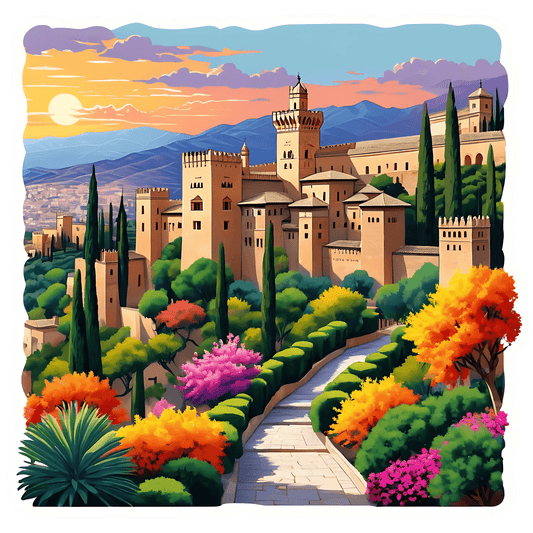 Alhambra Garden View - UV DTF Sticker - Heat Press Transfer