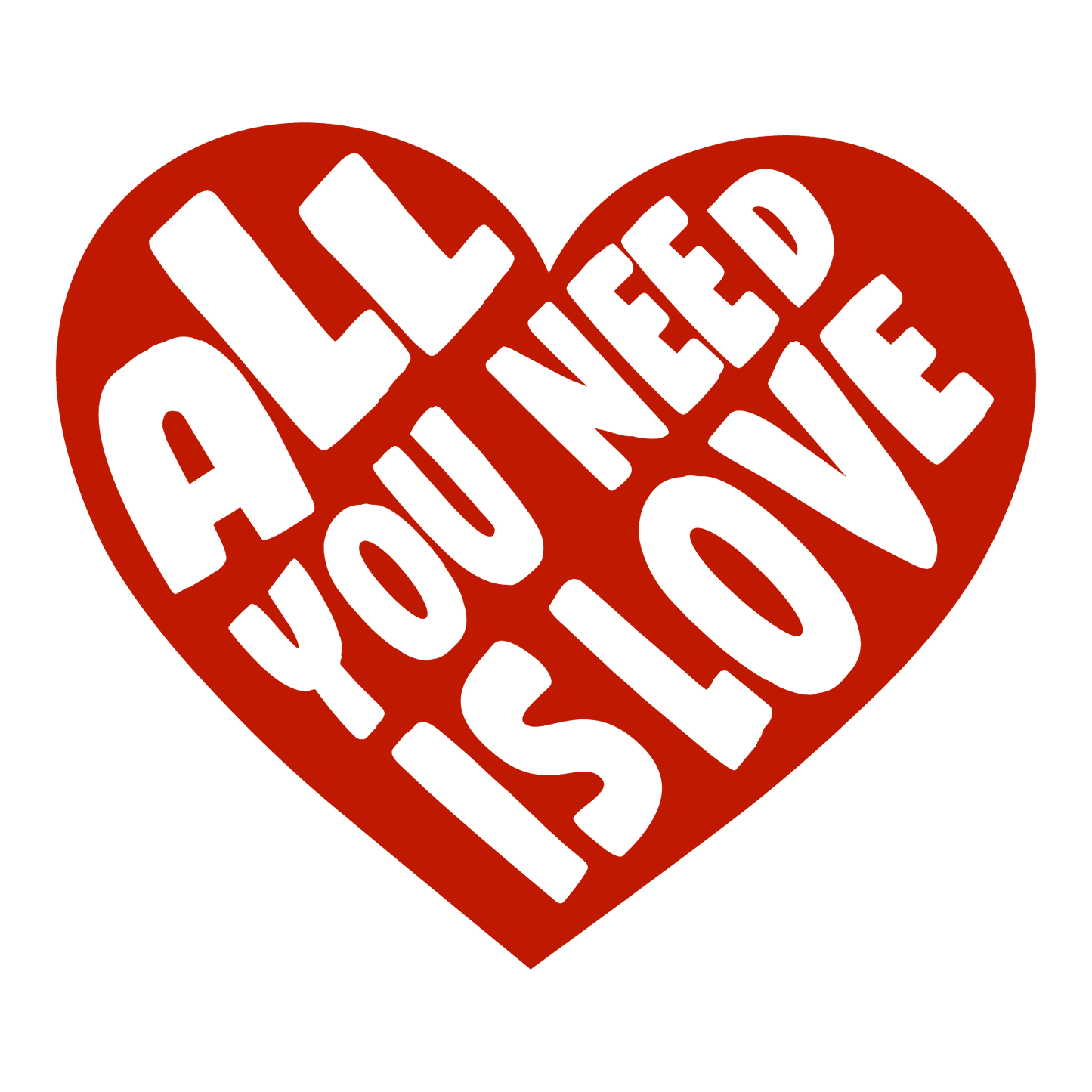 All You Need Is Love Valentine's Day Heart Design - DTF Ready To Press - Heat Press Transfer