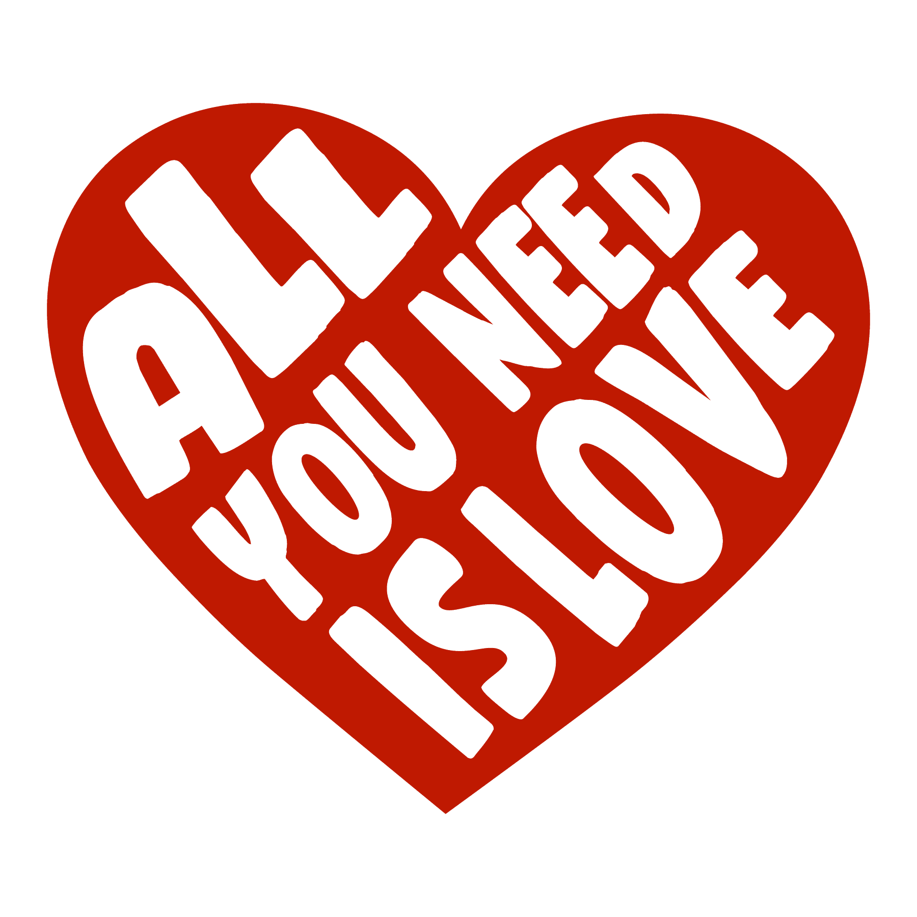 All You Need Is Love Valentine's Day Heart Design - DTF Ready To Press - Heat Press Transfer