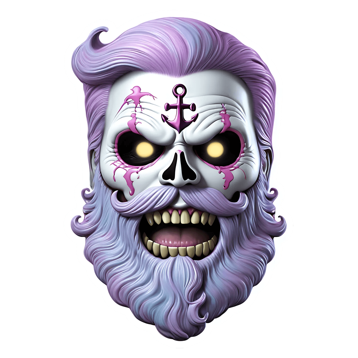 Anchor Skull Sticker - Cool UV Design - Heat Press Transfer