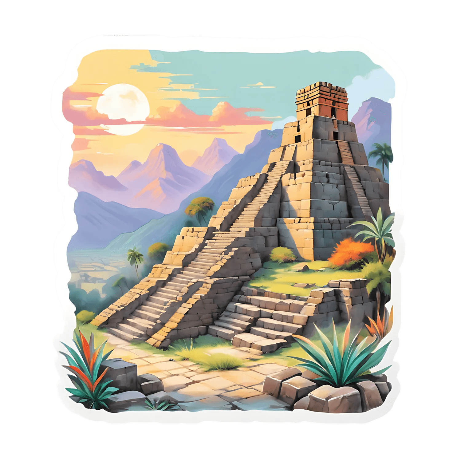 Ancient Pyramid View - Sticker - Heat Press Transfer