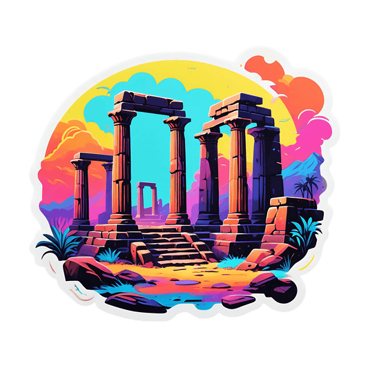 Ancient Ruins Sunset - UV DTF Sticker - Heat Press Transfer