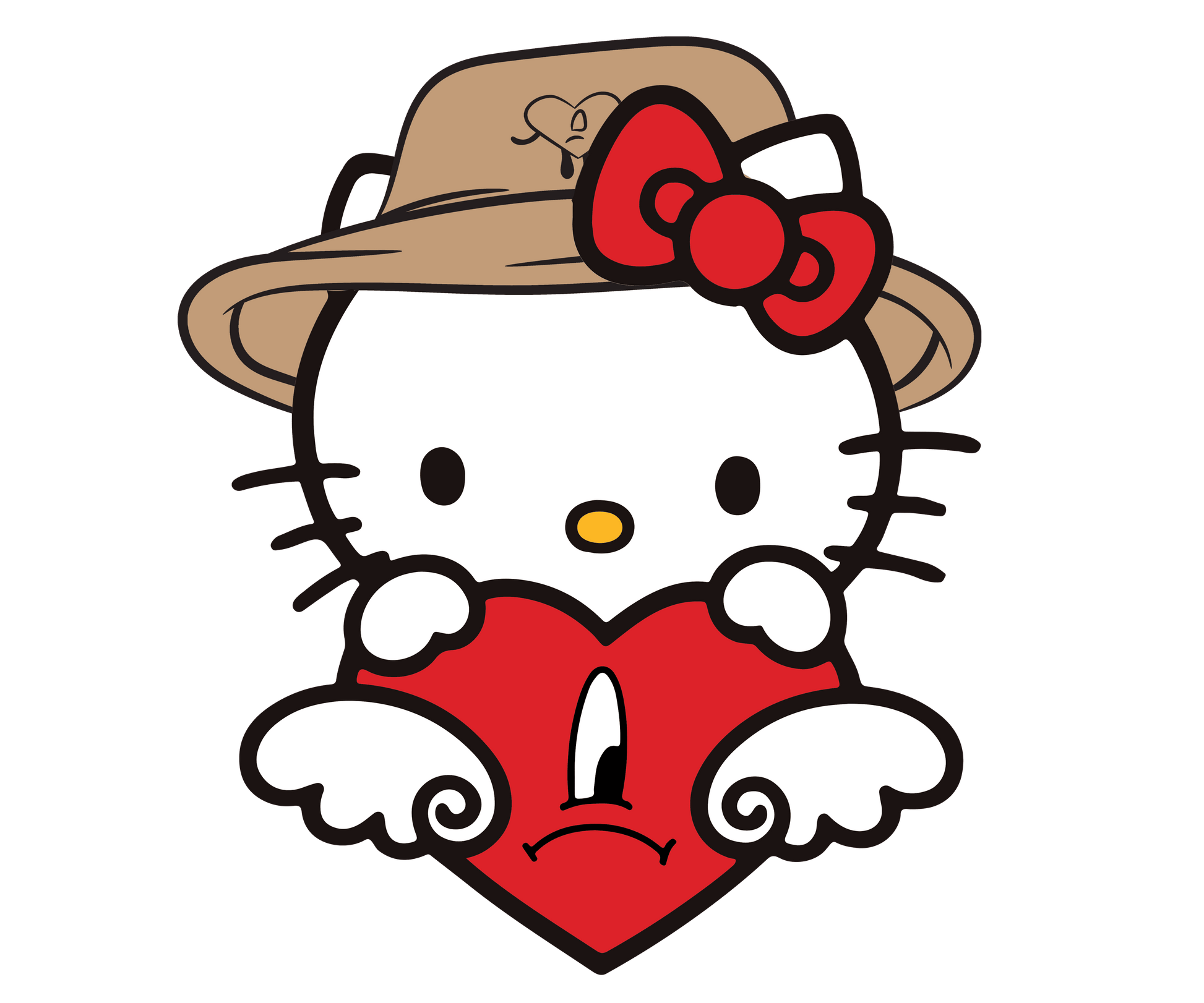 Angel Bad Bunny And Hello Kitty Love Me Valentine's Day Design - DTF Ready To Press - Heat Press Transfer