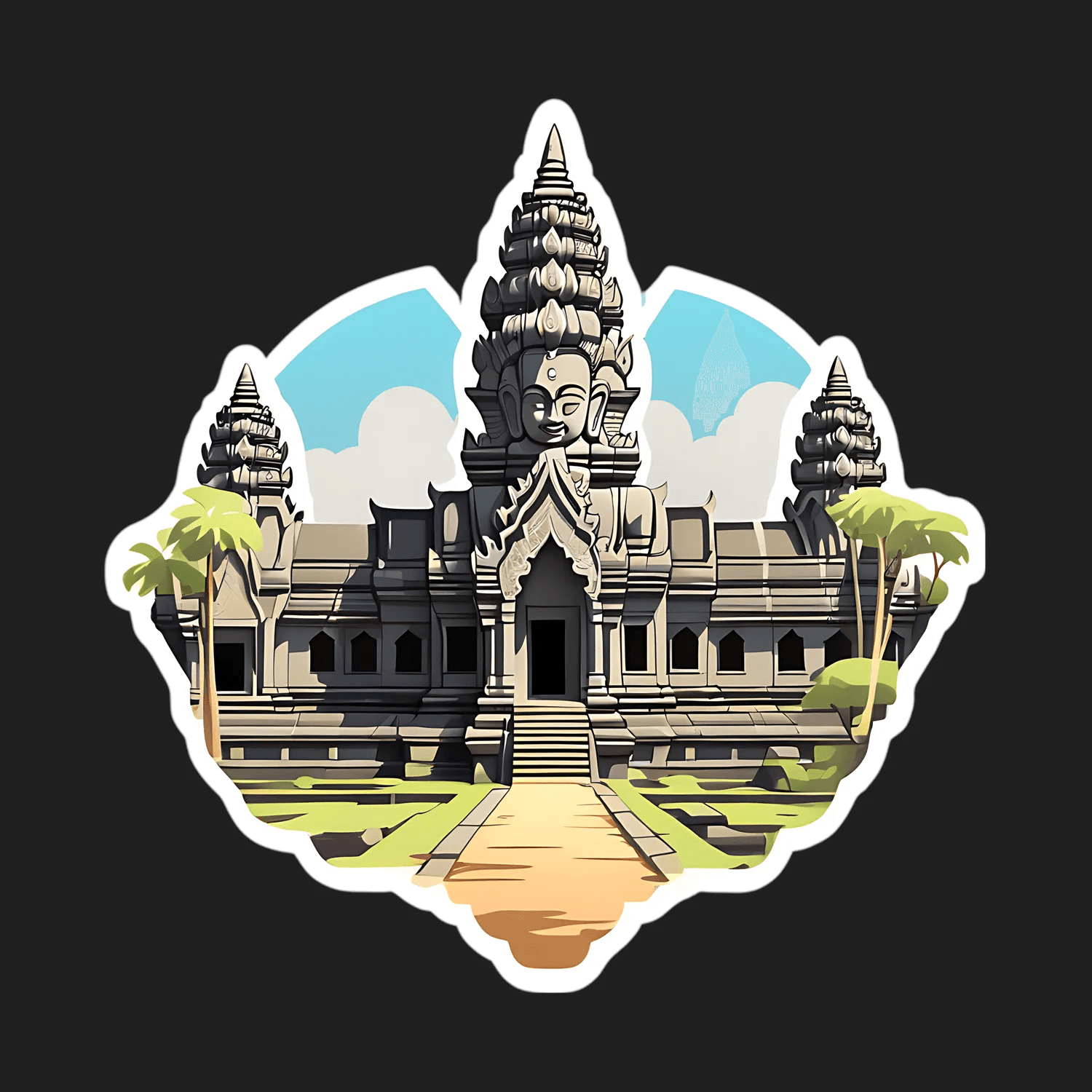 Wat Sticker Angkor Wat Temple - Sticker – Heat Press Transfer