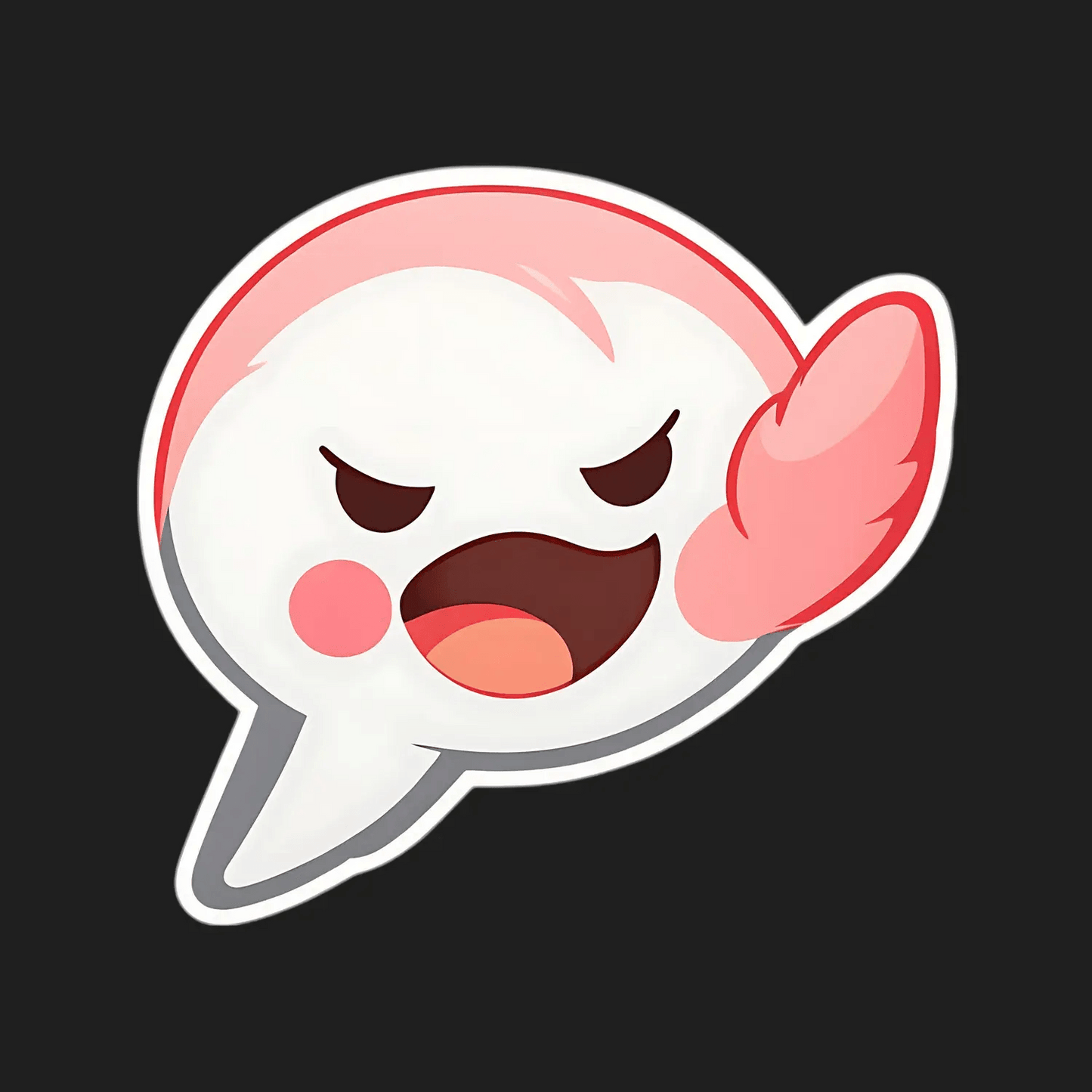 Angry Boo Ghost - Sticker - Heat Press Transfer