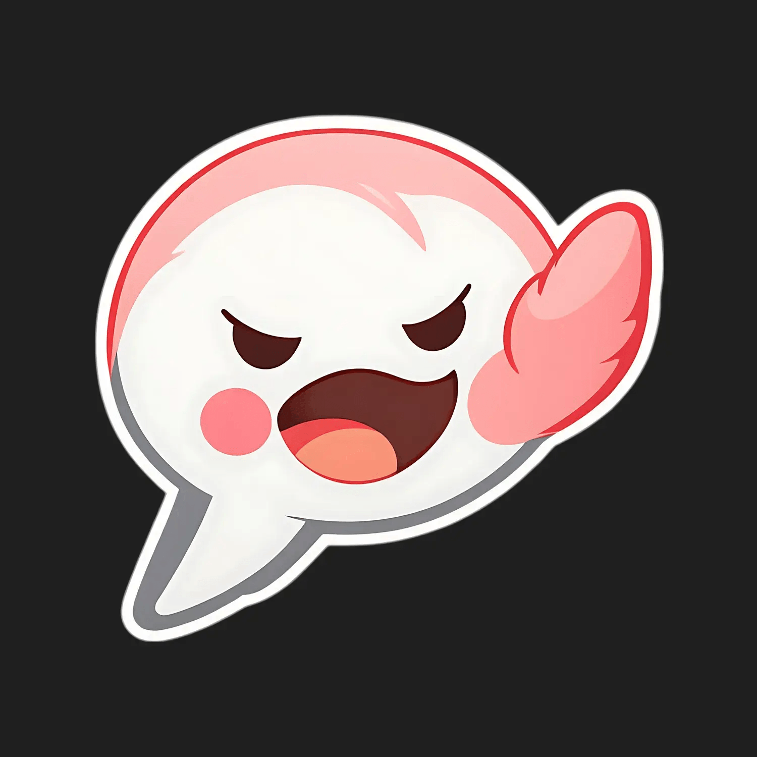 Angry Boo Ghost - Sticker - Heat Press Transfer