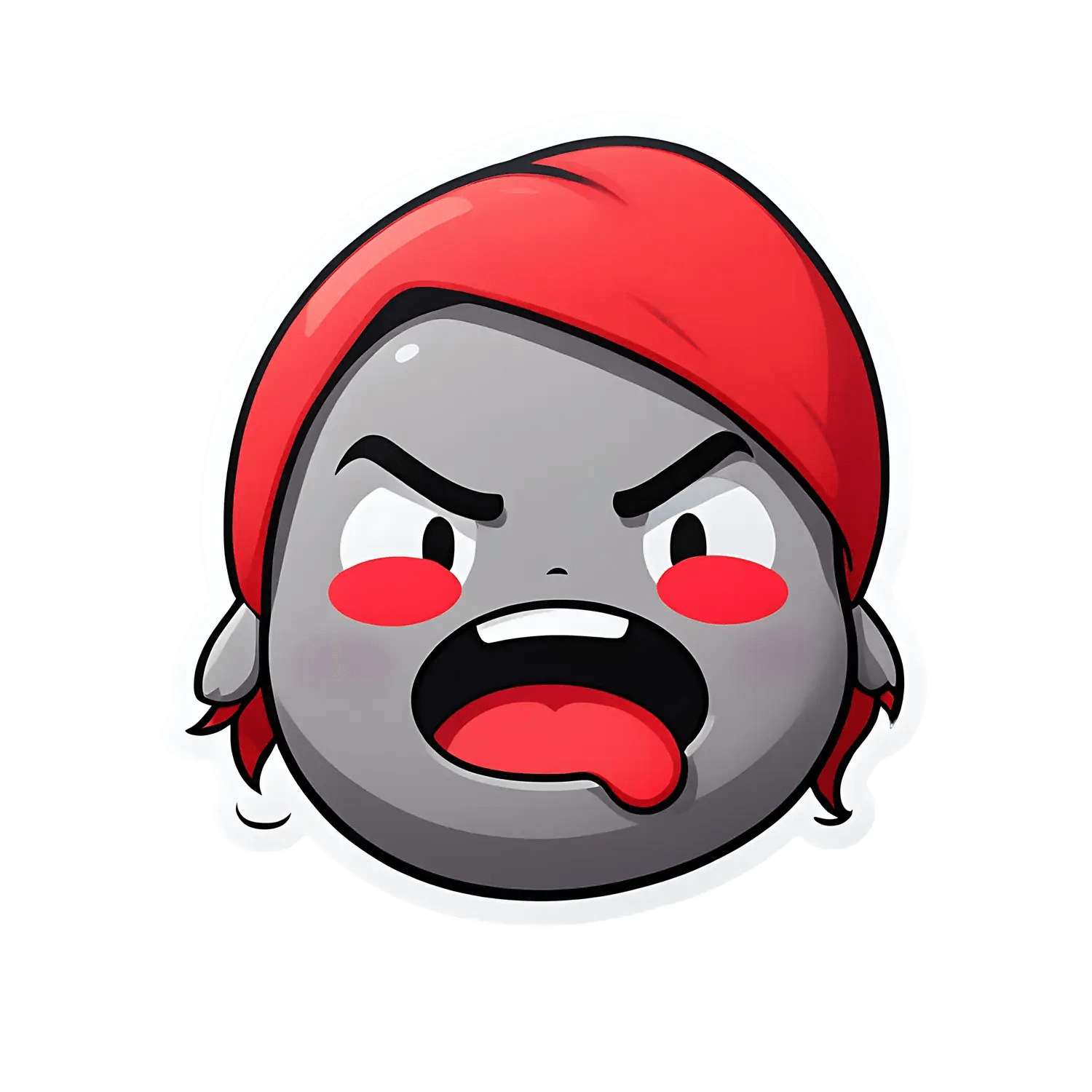 Angry Emoji Face - UV Sticker - Heat Press Transfer
