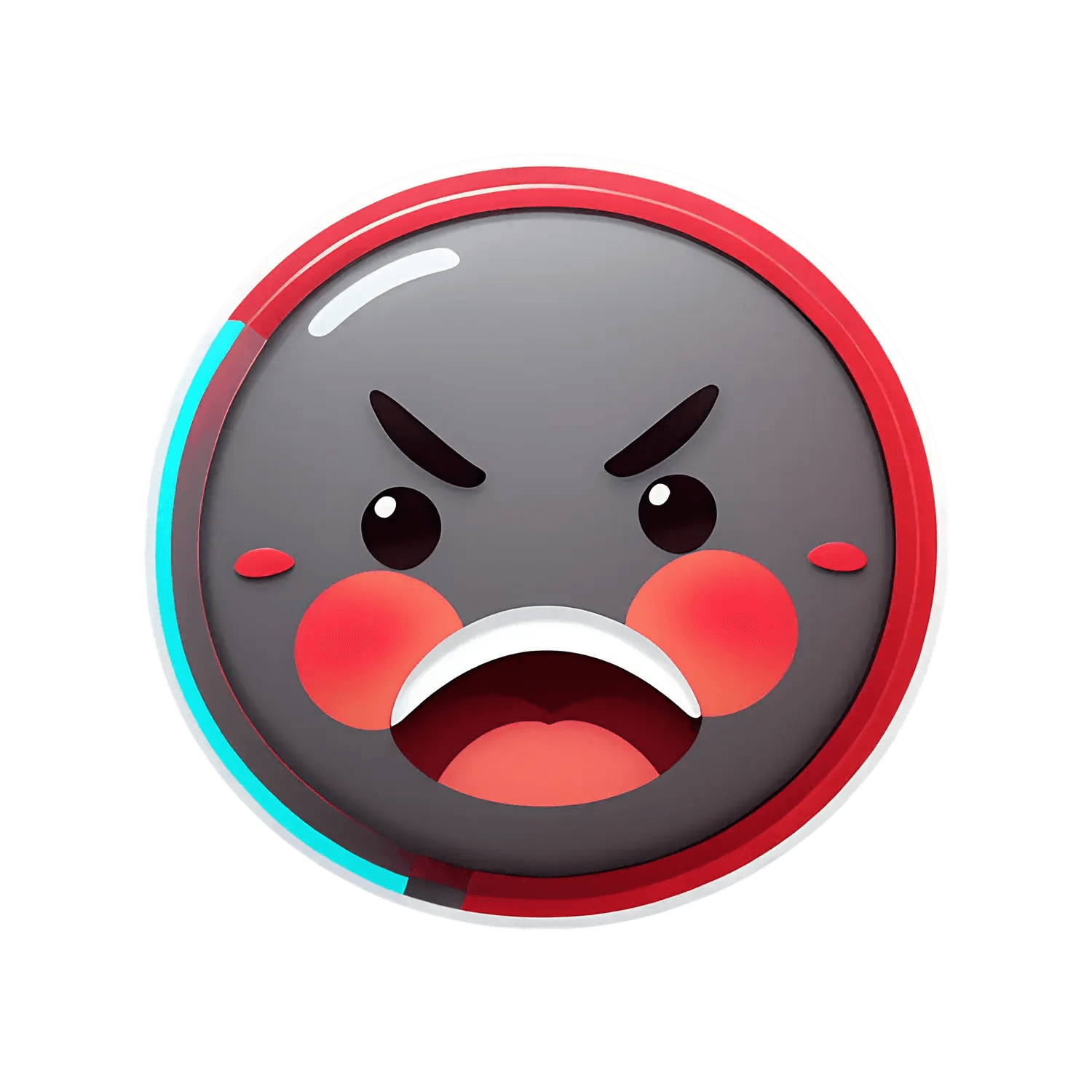 Angry Emoji Sticker - Decorative UV Art - Heat Press Transfer