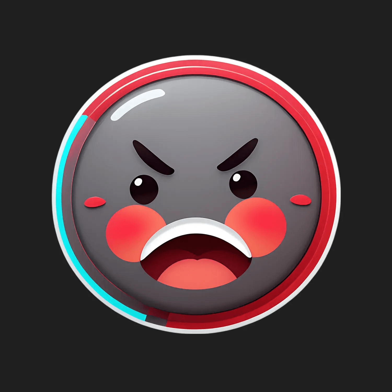 Angry Emoji Sticker - Decorative UV Art - Heat Press Transfer